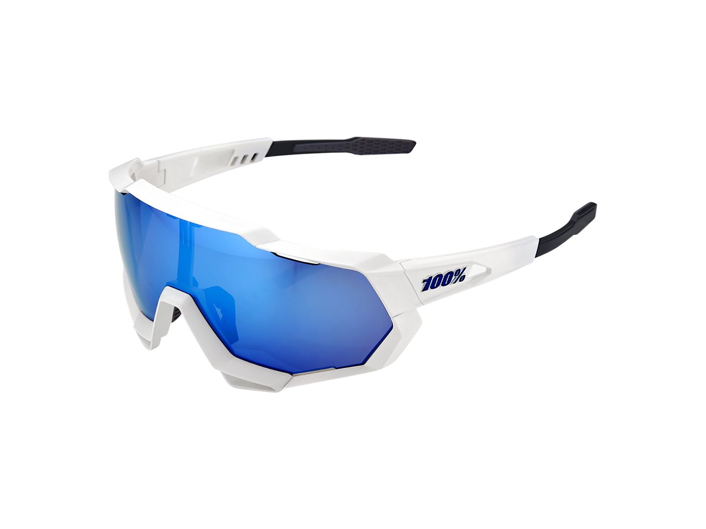 100% Speedtrap HiPER Lens White/Blue Eyewear