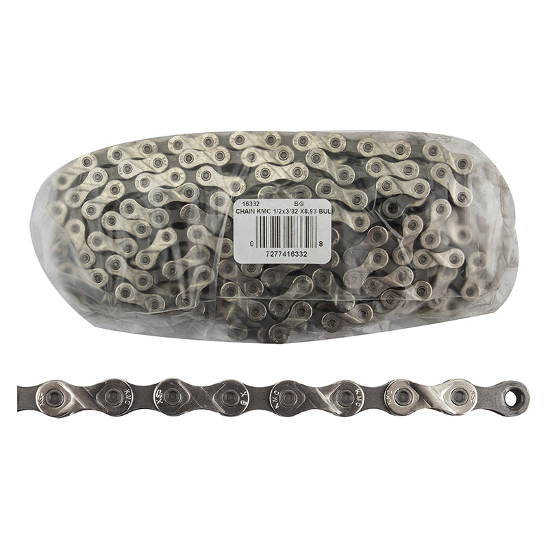KMC X8 Bulk Pack Chain 6/7/8 Speed 7.3mm 116 Links Silver 25pcs