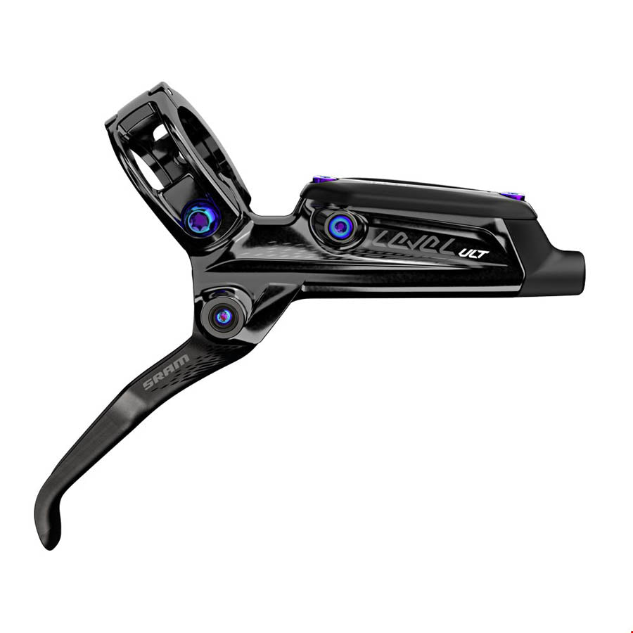 SRAM Level Ultimate Disc Brake Lever - Rear Hydraulic Post Mount BLK Rainbow Hardware B1