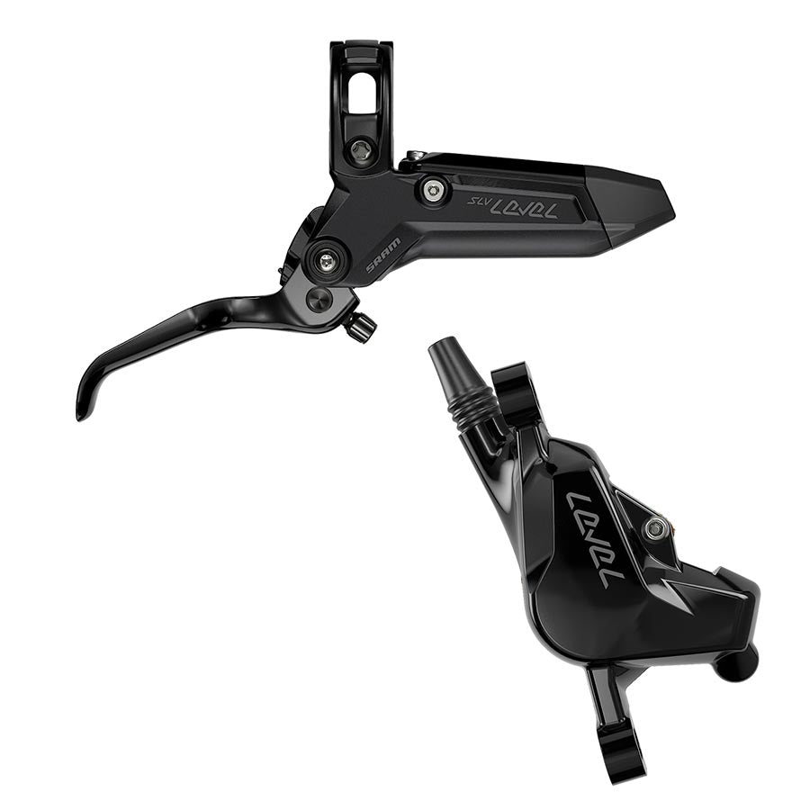 SRAM Level Silver Stealth Disc Brake Lever - Front Post Mount 2-Piston Aluminum Lever SS Hardware BLK C1