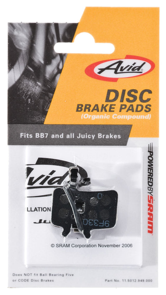 Avid Disc Brake Pads - Organic Compound Steel Backed Quiet For Juicy and BB7