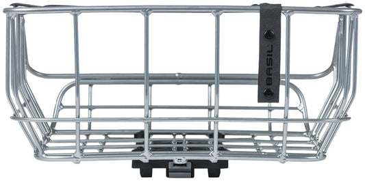 Basil Portland Rear Basket - MIK Mount Aluminum Silver