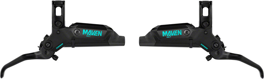 SRAM Maven Ultimate Stealth Expert Disc Brake Kit - Front/Rear Levers Front/Rear Teal Splatter Calipers Adapters Rotors Bleed Kit A1