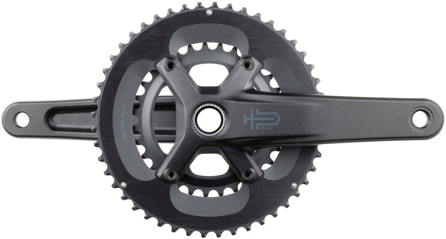microSHIFT Sword 2x Crankset - 175mm 10-Speed 48/31t 110 Asym BCD 24mm Spindle BLK