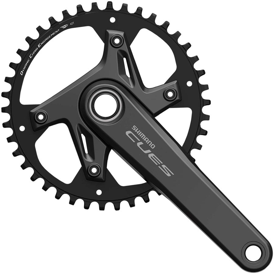 Shimano CUES FC-U6040-1 Crankset - 170mm 9/10/11-Speed 42t Asymmetric 110 BCD Hollowtech II Crankarms BLK