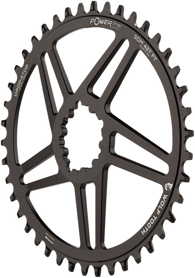 Wolf Tooth Elliptical Direct Mount Chainring - 40t SRAM Direct Mount 6mm Offset Drop-Stop B Flattop Compatible BLK
