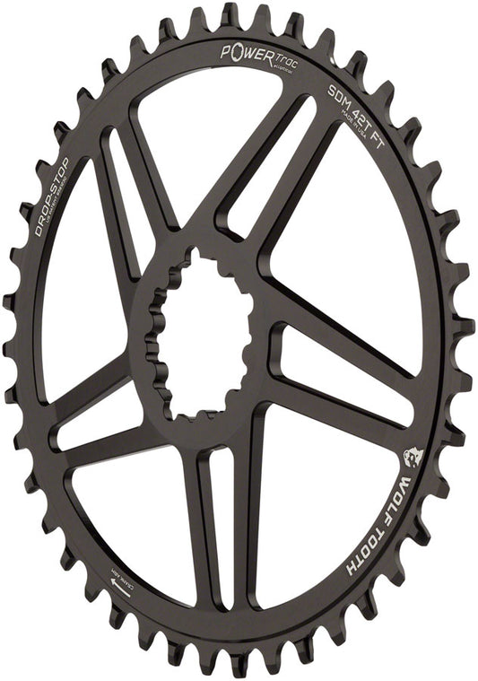 Wolf Tooth Elliptical Direct Mount Chainring - 40t SRAM Direct Mount 6mm Offset Drop-Stop B Flattop Compatible BLK