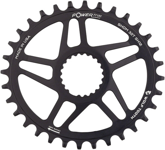 Wolf Tooth Elliptical Direct Mount Chainring - 34t Shimano DM Boost 3mm Offset Drop-Stop ST Requires 12-Speed HG+ Chain BLK