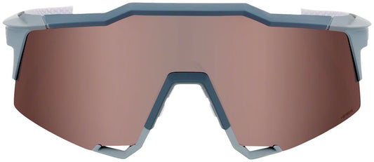 100% Speedcraft Sunglasses - Soft Tact Stone Gray HiPER Crimson Silver Mirror Lens