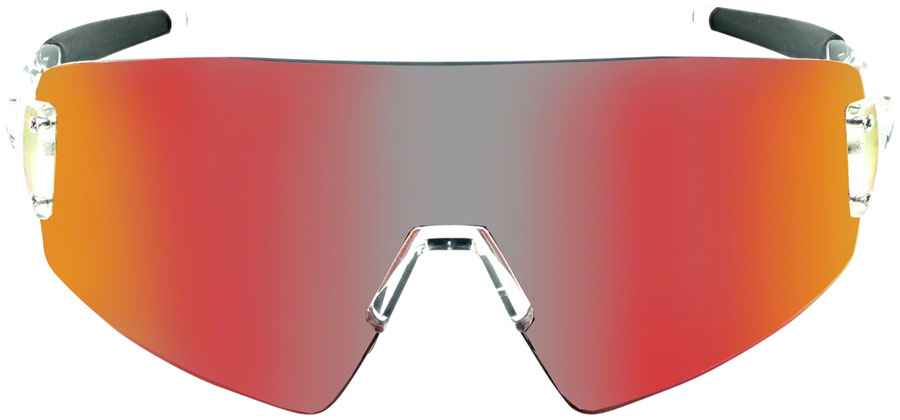 Optic Nerve FixeBLAST Sunglasses - Shiny Crystal Clear Smoke Lens Red Mirror