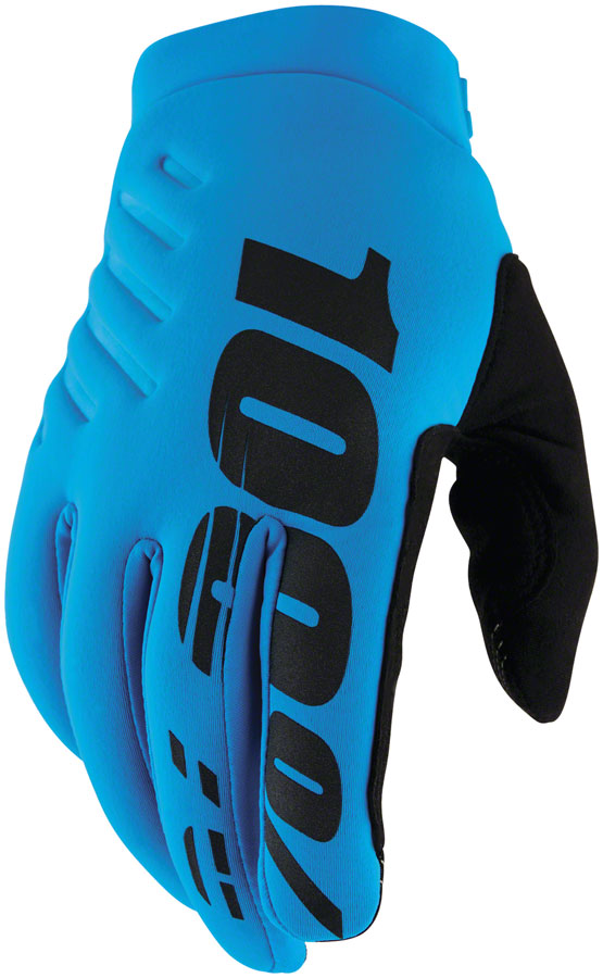 100% Brisker Gloves - Turquoise Full Finger Men's X-Large