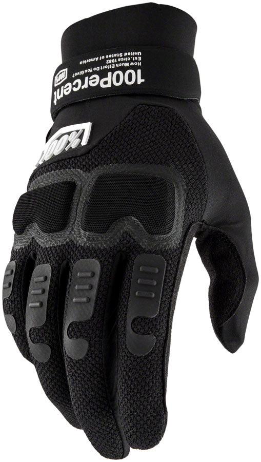 100% Langdale Gloves - Black Full Finger Men's Large
