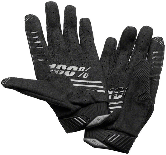 100% R-Core Gloves - Black Full Finger Men's Small