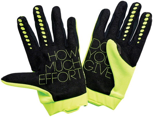 100% Geomatic Gloves - Flourescent Yellow Full Finger Men's Medium