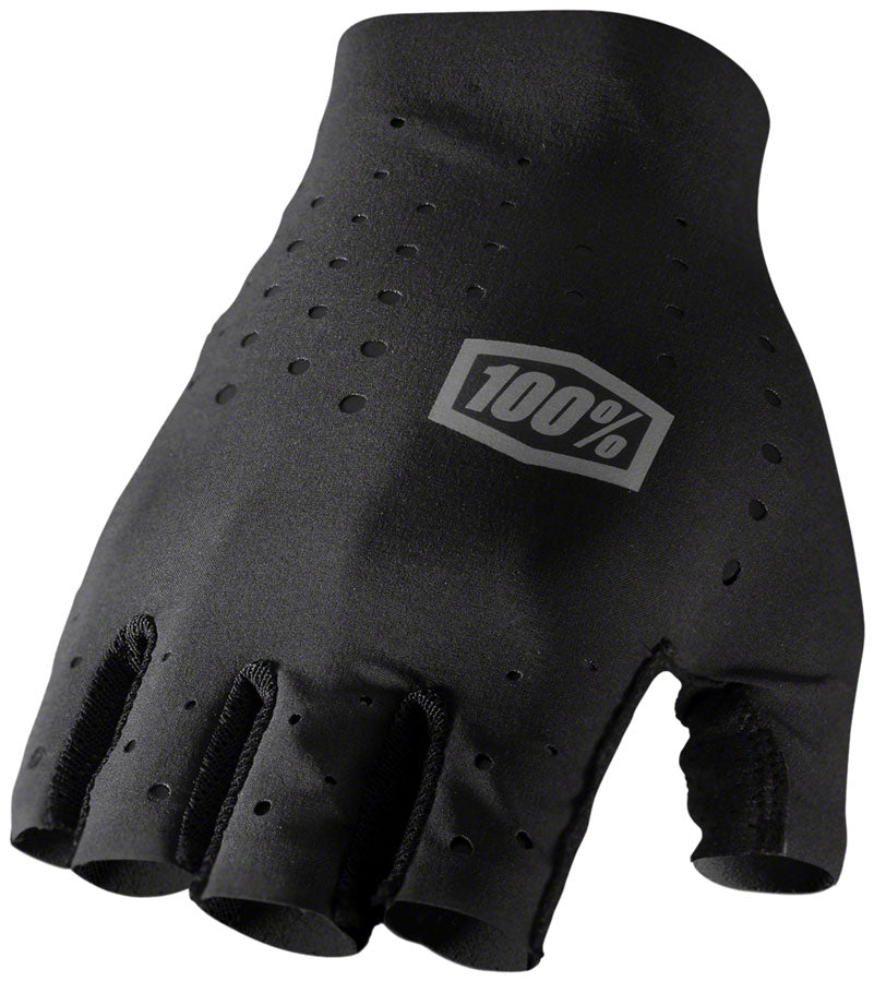 100% Sling Gloves - Black Short Finger Women's Medium
