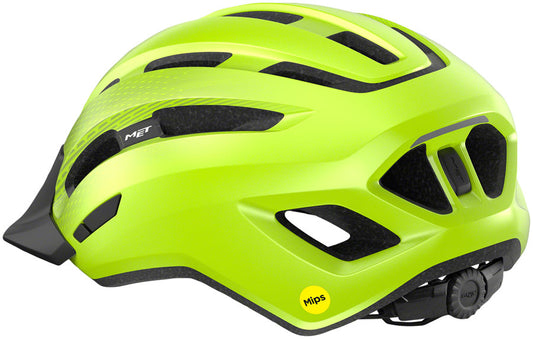 MET Downtown Mips Helmet - Fluo Yellow Glossy Large