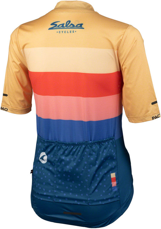 Salsa Team Polytone Women's Jersey - Goldenrod Dark Blue w/ Stripes Small