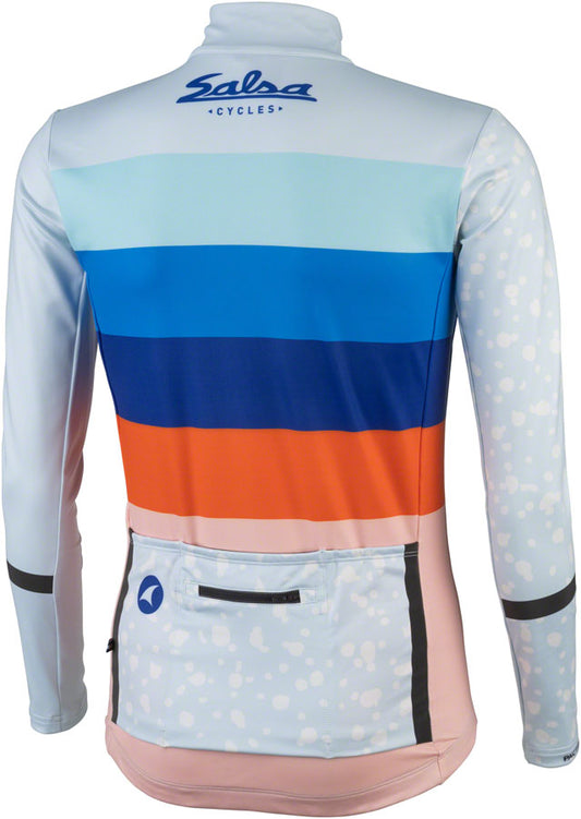 Salsa Arctica Men's Long Sleeve Jersey - Light Blue w/Stripes Small