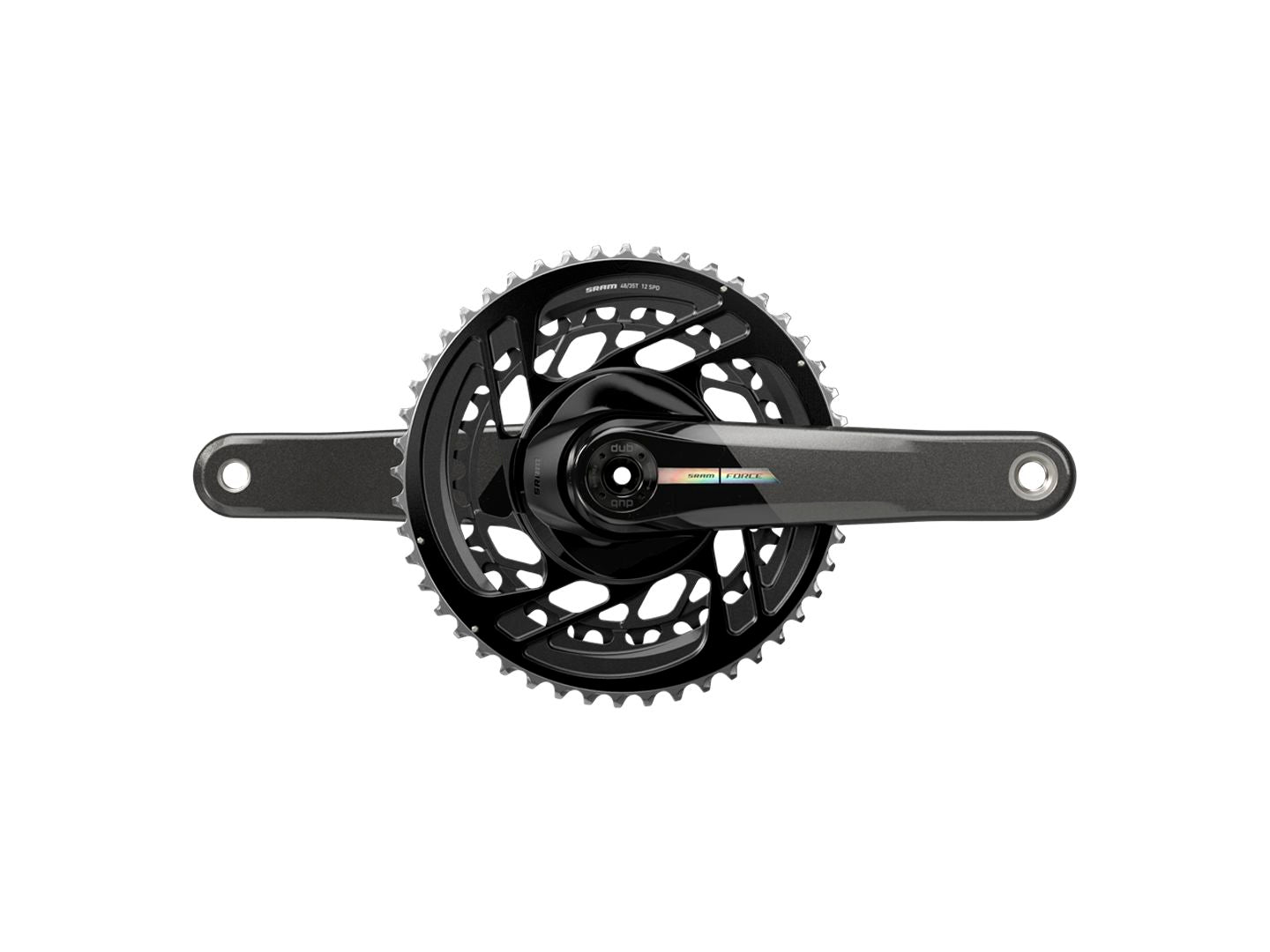 SRAM Force Crankset - 175mm 2x 12-Speed 48/35t Direct Mount DUB Spindle Interface Iridescent Gray D2