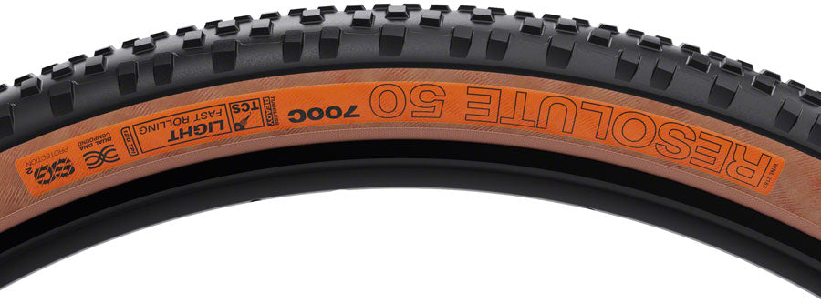 WTB Resolute Tire - 700 x 50 TCS Tubeless Folding BLK/Tan Light/Fast Rolling Dual DNA SG2