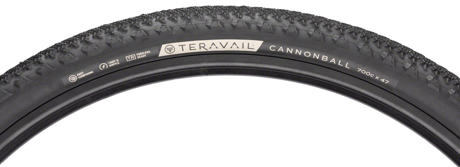 Teravail Cannonball Tire - 700 x 47 Tubeless Folding Black Light and Supple