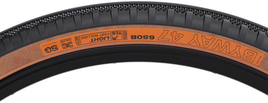 WTB Byway Tire - 650b x 47 TCS Tubeless Folding BLK/Tan Light/Fast Rolling Dual DNA SG