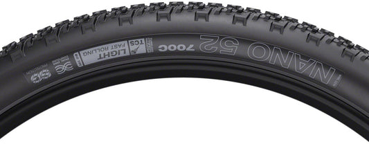 WTB Nano Tire - 700 x 52 TCS Tubeless Folding BLK Light/Fast Rolling Dual DNA SG