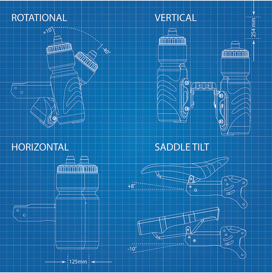 Xlab Aero Carbon Wing Behind Saddle Water Bottle Cage Mount - Carrier Only