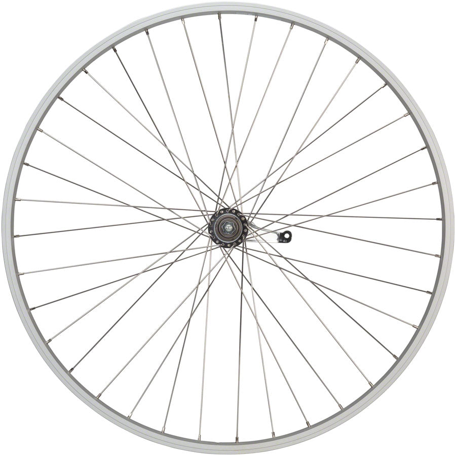 Quality Wheels Value Single Wall Series Coaster Brake Rear Wheel - 700c 3/8" x 124mm Coaster Brake 3 Prong Cog Silver 36H