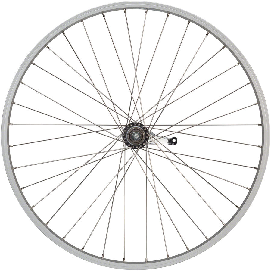 Quality Wheels Value Single Wall Series Coaster Brake Rear Wheel - 26" 3/8" x 124mm Coaster Brake 3 Prong Cog Silver 36H