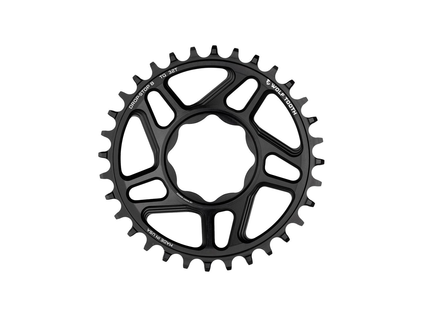 Wolf Tooth Trek TQ Direct Mount Chainring - Drop-Stop B 32T Black