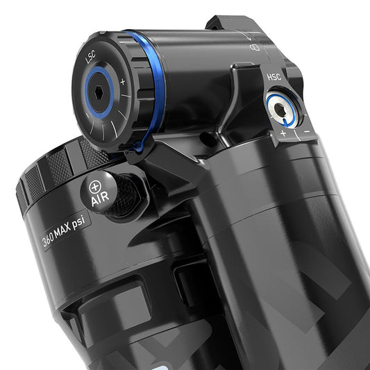 RockShox Super Deluxe Ultimate RC2T Rear shock 205x65 Shaft Eyelet: Trunnion Body Eyelet: Standard Progressive Air 0Neg/1Pos Tokens ProgressiveReb/LCComp 320lb Lockout