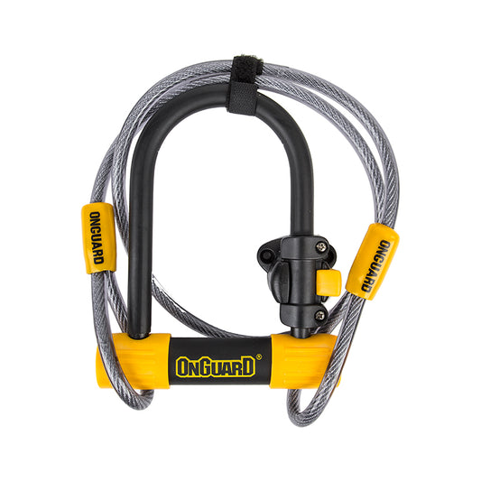 OnGuard BullDog Series U-Lock - 3.5 x 5.5" Keyed BLK/YLW Includes 4' cable bracket