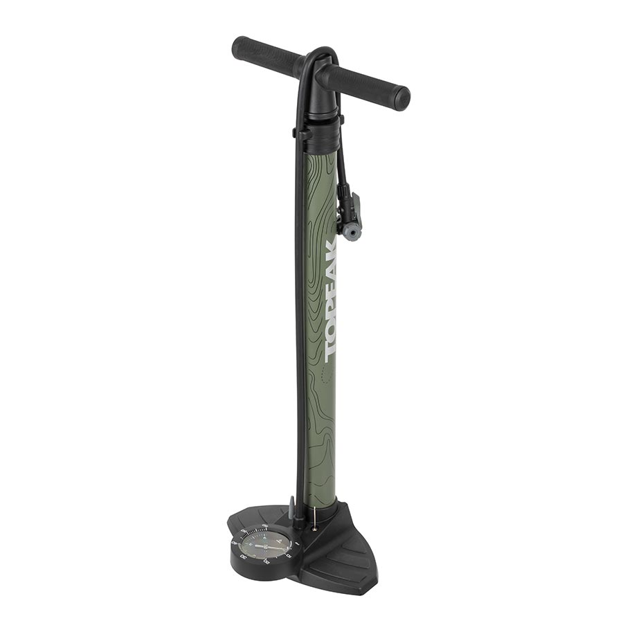 Topeak Joeblow Mountain II Floor Pump - Steel Barrel / Plastic Base 3.5" Gauge 60 Psi /4 Bar Twinhead