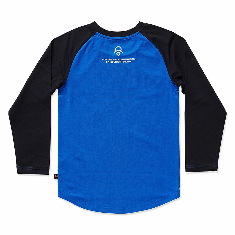 Kids Ride Shotgun Windproof Kids MTB Jersey Dino YXXS Blue & Black