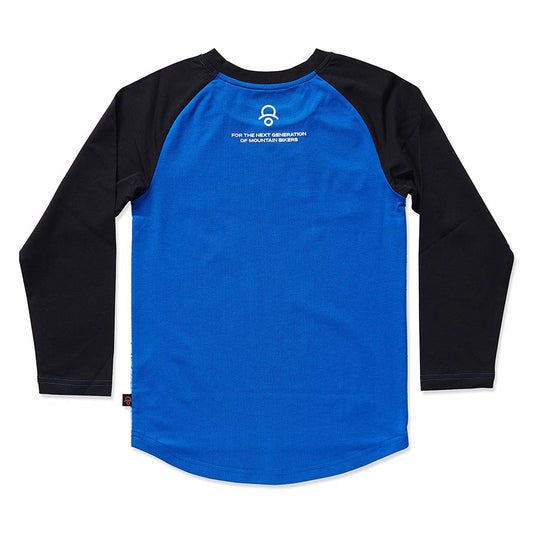 Kids Ride Shotgun Windproof Kids MTB Jersey Dino YXXS Blue & Black