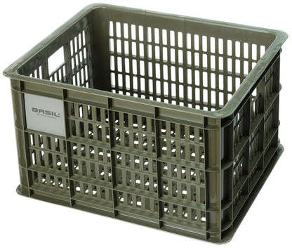 Basil Bicycle Crate M 29.5L Recycled Synthetic Moss Green