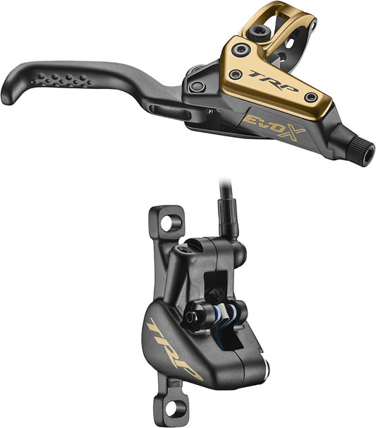 TRP EVO X HD-M9020 Disc Brake Lever - Right/Front Rear 1900mm Hose Post Mount 2-Piston Gold
