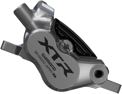 Shimano XTR BR-M9220 Enduro Disc Brake Caliper - Front Rear Post Mount 4-Piston Includes P04C-MF Finned Metal Pads