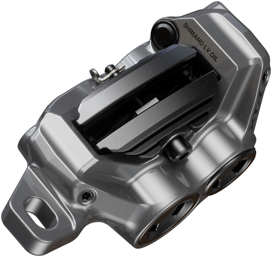 Shimano XTR BR-M9220 Enduro Disc Brake Caliper - Front Rear Post Mount 4-Piston Includes P04C-MF Finned Metal Pads