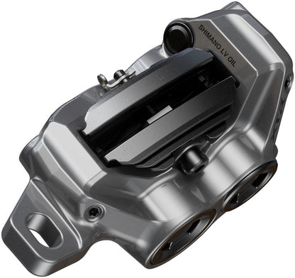 Shimano XTR BR-M9220 Enduro Disc Brake Caliper - Front Rear Post Mount 4-Piston Includes P04C-MF Finned Metal Pads