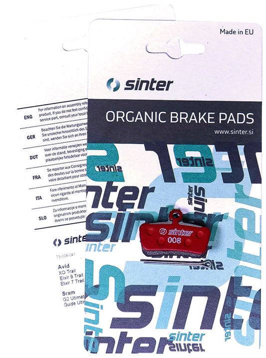 Sinter Red s514 Compound Organic Disc Brake Pads - Avid/SRAM Sinter Type 008 One Pair