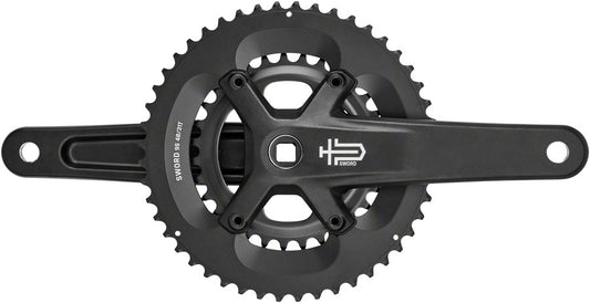 microSHIFT Sword BLK 2x Crankset - 172.mm 9-Speed 48/31t 110/80 Asym BCD JIS Square Taper Spindle Interface BLK