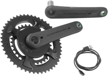Campagnolo Super Record S Wireless Power Meter Crankset - 165mm 12-Speed 50/34t Campy 121/88 Asym BCD Ultra Torque Spindle Carbon