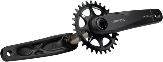 Samox Silver TM-1 Crankset - 155mm 3-Bolt Direct Mount 30t Chainring 24mm Chromoly Spindle BLK