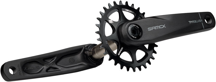 Samox Silver TM-1 Crankset - 165mm 3-Bolt Direct Mount 30t Chainring 24mm Chromoly Spindle BLK