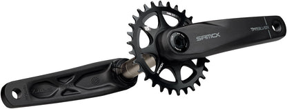 Samox Silver TM-1 Crankset - 160mm 3-Bolt Direct Mount 30t Chainring 24mm Chromoly Spindle BLK