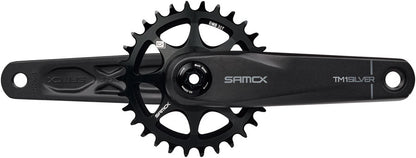 Samox Silver TM-1 Crankset - 165mm 3-Bolt Direct Mount 30t Chainring 24mm Chromoly Spindle BLK