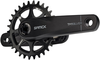 Samox Silver TM-1 Crankset - 160mm 3-Bolt Direct Mount 30t Chainring 24mm Chromoly Spindle BLK