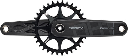 Samox Silver DH-1 Crankset - 160mm 3-Bolt Direct Mount 34t Chainring 28.99mm Aluminum Spindle BLK